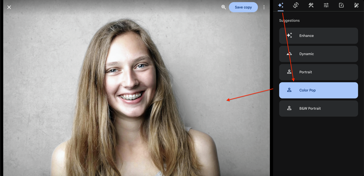 Google Photos Color Pop
